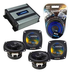Harmony Audio HA-A400.4 Amp Bundle with (2) HA-R4 Speakers Compatible with Suzuki Sidekick 1996-1998 Factory Speaker Replacement