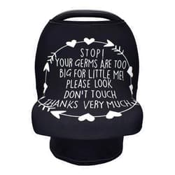 Terriboo Nursing Cover for Newborn Breastfeeding Multi Use Infant Stroller Canopy Unisex Baby Car Seat Cover High Chair Cover Shopping Cart Cover for Baby Boy and Girl (Black)