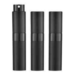 LISAPACK 8ML Atomizer Perfume Spray Bottle for Travel (3 PCS) Empty Cologne Dispenser, Portable Sprayer (Black)