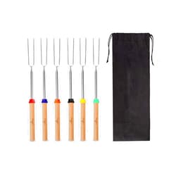 FireVibe Extendable Smores Sticks for Fire Pit | Extendable Marshmallow Sticks for Fire Pit | Perfect Hot Dog Sticks for Campfire Cooking | 32-Inch Long Smores Sticks for Fire Pit & Hot Dog Roasting Sticks