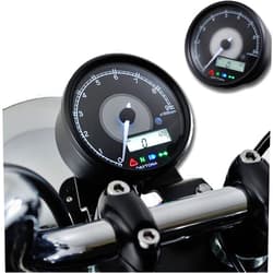 DAYTONA Velona Motorcycle Gauge Displays Both Tachometer RPM and Speedometer MPH KMH Selectable, Odometer, 2 Trip Meters, Indicators, White LED Lighting and More (9,000 RPM)