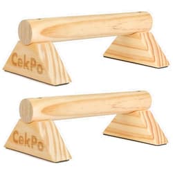 CekPo Push Up Bar Calisthenics Equipment, Solid Wood Parallettes Bars for Floor Use, Perfect Pushup Bar and Handstand Push Up Handles for Men and Women, Durable Wooden Handstand Trainer, XS, Set of 2