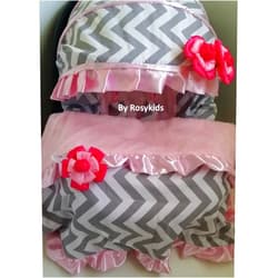 Rosy Kids Infant Carseat Canopy Cover Blanket 4 Pc Whole Caboodle Baby Car Seat Cover Kit C030301