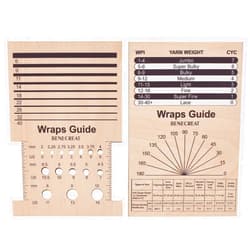 BENECREAT 2Pcs Rectangle Wooden Knitting Needle Gauge, Yarn Wrap Guide Board Knitting Tool for Spinners Yarn Measuring Crochet Accessories