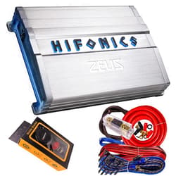 Hifonics ZG-1200.1D Zeus Gamma 1 Channel Super D Class 1200 Watt Car Audio Sound System Subwoofer Speaker Amp Amplifier with Gravity Magnet Phone Holder and 4 Gauge Kit Red Bundle