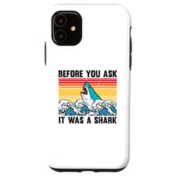 Retro Amputated Statements Sarcastic Graphic Gag iPhone 11 Vintage Ironically Asking Amputees Shark Illustration Puns Case