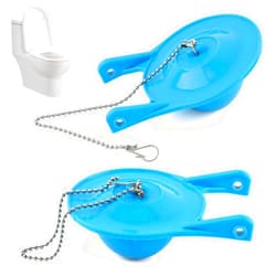 Kakalote 2pcs Toilet Flapper Replacement, Toilet Tank Flapper with Handle Chain, Toilet Flapper Universal Water Saving, Easy to Install, Fit 3'' Flush Valve Toilet Leaking Flapper(Blue)