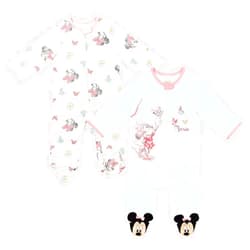 Disney Minnie Mouse Princess Classics Lion King Baby Girls 2 Pack Zip Up Sleep N' Plays Newborn to Infant