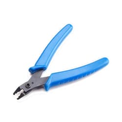 Ruwado Bead Crimper with Ergonomic PVC Handle Blue Jewelry Beading Tools Wire Cutter Crimping Pliers for Small Beads Micro Tube Jewelry Making DIY Project