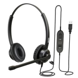 MAIRDI USB Headset with Microphone for PC, Computer Headset with Mic Noise Canceling for Laptop Teams Zoom Skype Jabber Voip Telephone Office Call Center Remote Work, in-line Volume Control Mic Mute