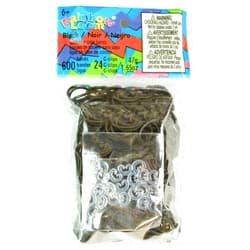 Rainbow Loom Twistz Bandz Latex Free Rubber Band Refill + C-clips - Black