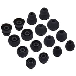 BLUEWALL Ear Tips Eartips Earbuds Gel Cushion Replacement for Beats Flex Wireless Headphones, Small/Medium/Large/Double Flange Size Soft Silicon Earbud Tips for Beats Flex, 8 Pairs Black