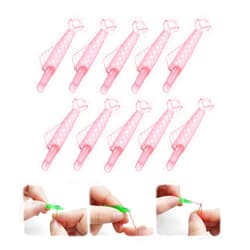 Yuguocly Fish Mouth Sewing Machine Needle Threader, Automatic Sewing Needle Threader Simple Needle Threader, Fish Type Sewing Machine Automatic Needle Threader (10pcs-Pink)