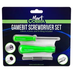 Mart Cobra Gamebit Screwdriver 3.8mm 4.5mm & Tri-Wing Screwdriver Gameboy Screwdriver Set Compatible Super Nintendo 64 SNES NES Tools N64 Gamecube Sega Genesis Game Cartridge Security Bit Screw Driver