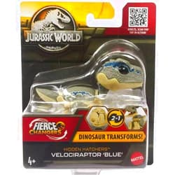 Jurassic World Fierce Changers Hidden Hatchers Dinosaur Transforms 2 in 1 (Velociraptor Blue)