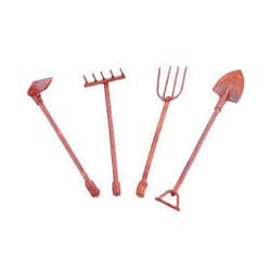 Kopida 4 Pcs/Set Miniature Dollhouse Garden Tools 1:12 Mini Rusty Shovel Hoe and Pitchfork Fairy Garden Accessories Furniture Ornaments Micro Landscape Decor