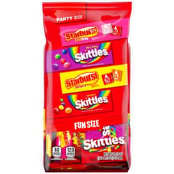 Wrigley's SKITTLES Original, SKITTLES Wild Berry & STARBURST Original and STARBURST FaveReds Fun Size Chewy Candy Variety Bag, Party Size, 20.13 Oz Bulk Bag