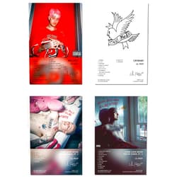 sigeliu Lil Peep Poster Album Cover Limited Edition Posters (Set of 4) Unframed 8in x 12in(20x30cm) Wall Art Decor Print Picture Paintings for Living Room Bedroom Decoration