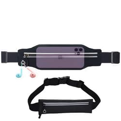 Yamadura Slim Running Belt Fanny Pack for Men Women, Running Hiking Cycling Phone Holder, Reflective Runners Pouch Waist Pack for Workout, Money Belt, Running Gear Accessories Gift【Fits All Size Phones】