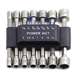 PANOVOS 14pcs Power Nuts Driver Drill Bit Tools Set Metric Socket Wrench Screw 1/4'' Driver Hex Keys