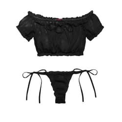Avidlove Bra and Panty Set Ruffle Lingerie Set Mesh Babydoll Chemise