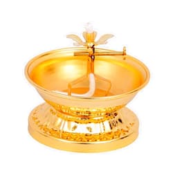 Kuntesetty Ghee Lamp Holder for Tea Light, Candle Stand for Altar Use, Butter Lamp Base for Home Decor, Style B