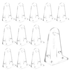 Sankoly 12 Pieces Blind Hold Down Brackets 2 Inch Clear Plastic Blinds Hooks Bottom Rail Hold Clips Replacement for Horizontal Blinds