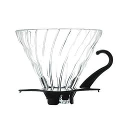 Hario V60 Glass Coffee Dripper, Size 01, Black