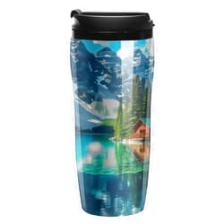 Nudquio Canada Ohara Lake Yoho National Park with Mountains Nature Scenery Coffee Tumbler Reusable Coffee Cups Travel Mug Tea Cup Double Walled Mug with Lid