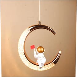 BANSIANG Half-Moon Chandelier Indoor Hanging Light - Pendant Lamp 10W Minimalist LED Indoor Lighting Compatible with Living Room Dining Area Bedroom Kitchen Island & Bar Counter - Pack of 1(Inbuilt LED) ,Warm