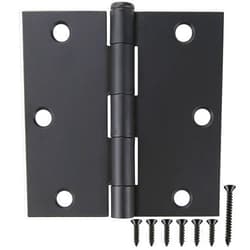 TDCHINGES 18 Pack Square Matte Black Door Hinges 3.5