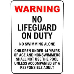 Astxziiz Indiana No Lifeguard Sign - Property/Security Swimming Pool By State Metal Sign 8 x 12 Inches – For Wall or Fence