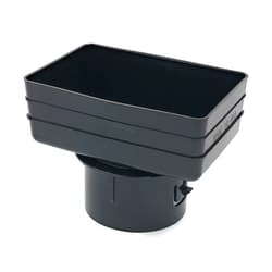Gutterworks Mfg Inc. Rain Gutter Components 6x4-4 Plastic Downspout Adapter (Black), Made in Iowa U.S.A.