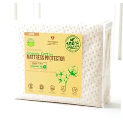 MATTSHIELD ORIGINAL Luxury Organic Cotton Crib Mattress Pad - Skin Friendly, Waterproof, Breathable & Absorbent Mattress Protector - Ultra Thick 380GSM 3D Air Fabric - Fitted for Standard Baby Crib Size