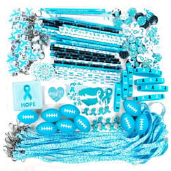 Hollowfly 400 Pcs Teal Ribbons Sexual Assault Awareness Items Ovarian Cervical Cancer Anti Bullying Items Ribbon Awareness Month Products for Charity Fundraising Party Supply