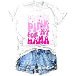 MOUSYA Football T-Shirt Women Pink Ribbon Breast Cancer Support Shirts