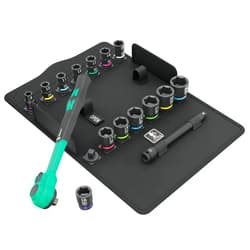 WERA - 05005530001-8100 SB 12 Zyklop Comfort Ratchet Set, reversing Lever, 3/8