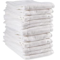 Fasoar Prefold Cloth Diapers - Premium Cotton, Fasoar 3 Ply Environmental Friendly Baby Washable Diaper Covers for Babies to Toddlers Multi-Use (10-35 lbs) 12 Count