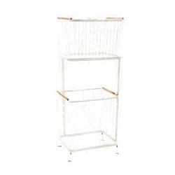 EVXOIJM Laundry basket Double-layer Wire Laundry Basket Detachable Laundry Basket