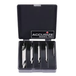 Accusize Industrial Tools 5pc ANSI M42 (H.S.S. + 8% Cobalt) Center Drill Set, 0556-5500