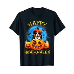 Halloween Pumpkin Costume Party 2021 By Chang Happy Halloween Bernese Mountain With Moon Pumpkin Dog Lover T-Shirt