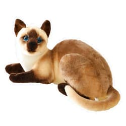GUDVES Siamese Cat Stuffed Animal, Shorthair Cat Realistic Plush Cat Stuffed Toys, Gift for Kids 12inches (A)