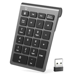 LIANGSTAR Number Pad, Wireless Numeric Keypad 22 Keys Portable Keyboard Extensions with 2.4GHz USB Receiver for 10 Key Financial Accounting Data Entry, Surface Pro, Laptop, Desktop, PC, Notebook