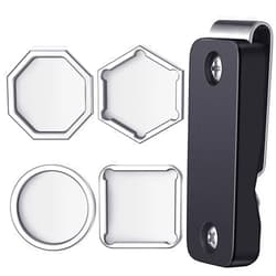 Hicarer Billiards Magnetic Chalk Holder Magnetic Pool Cue Chalk Holder for Belt Clip Circle Hexagon Octagon Square Portable Belt Clip with Metal Chalk Holders for Sport Game Home Hobby