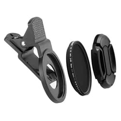 BNYTXV Phone Camera Lens, 37mm Clip-on ND 2-400 Cell Phone Lens Adjustable Density Filter with Phone Clip for iPhone for Samsung Android Smartphones