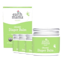 Earth Mama Angel Baby Earth Mama Organic Diaper Balm Multipurpose Baby Ointment | EWG Verified, Petroleum & Fragrance-Free with Calendula for Sensitive Skin, 2-Fluid Ounce (4-Pack)