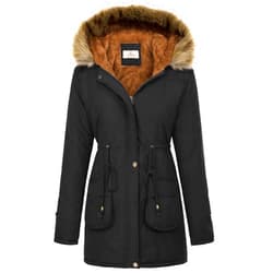 GRACE KARIN Women's Winter Coats Fleece Parkas Anoraks Hooded Military Jacket Coats