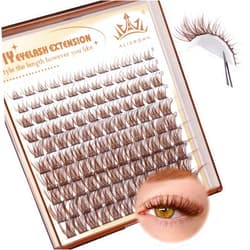 ALICROWN HAIR Brown Eyelash Clusters Natural Brown Lash Extensions Wispy Lash Clusters Eyelash Extension 120Pcs DIY Individual Eye Lashes Dark Brown Clusters by ALICROWN
