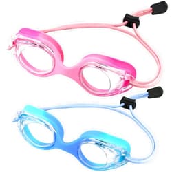 Vvinca Kids Swim Goggles with Bungee Strap No Leaking Anti Fog Toddler Goggles with Quick Adjust Ages 3-14