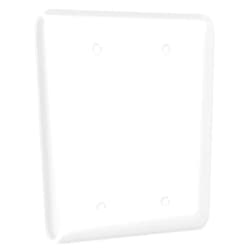 TayMac WRW-BB Metal Maxi Blank Electrical Outlet Cover Wall Plate with Screws for 2 Devices, 2-Gang, White Smooth